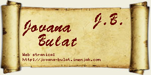 Jovana Bulat vizit kartica